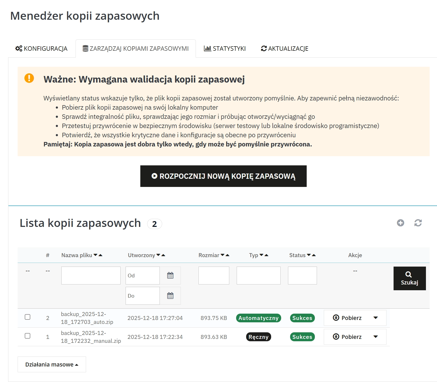 Backup Manager: Automatic PrestaShop Database Backup