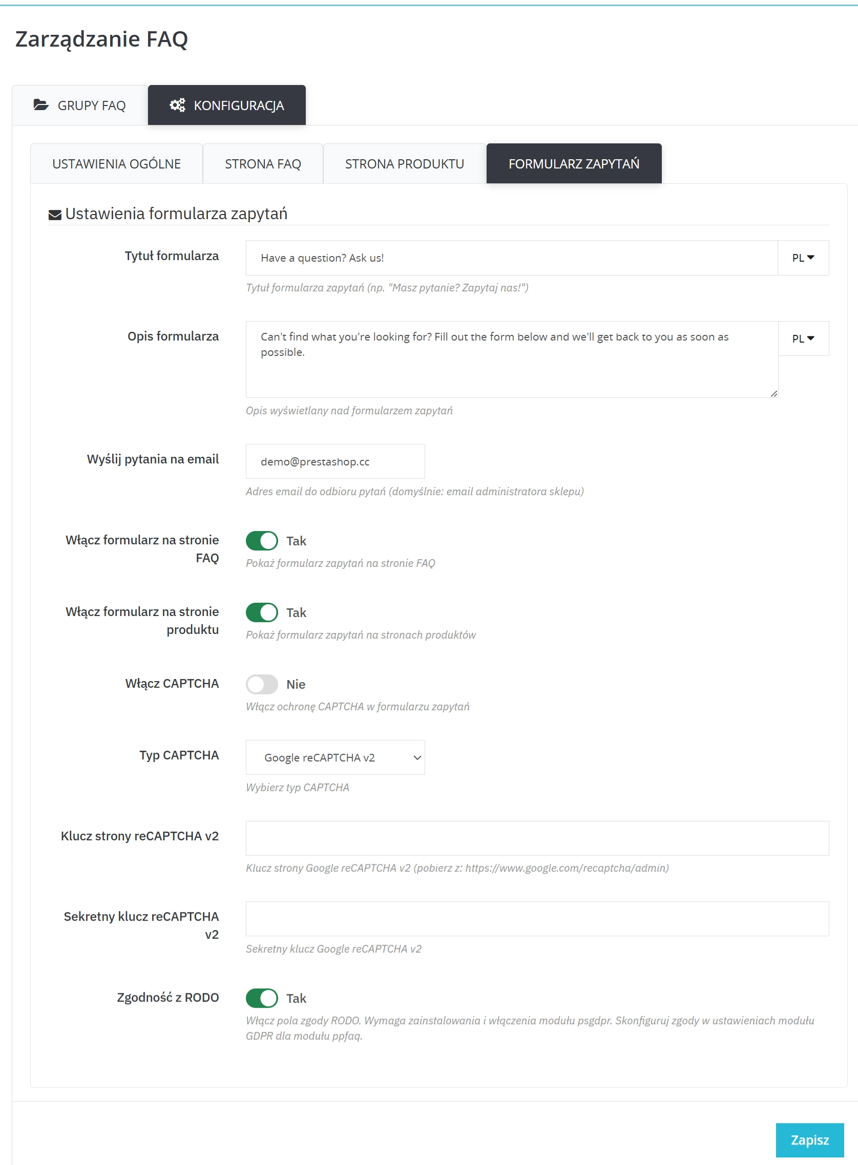 PrestaShop FAQ module to increase conversions