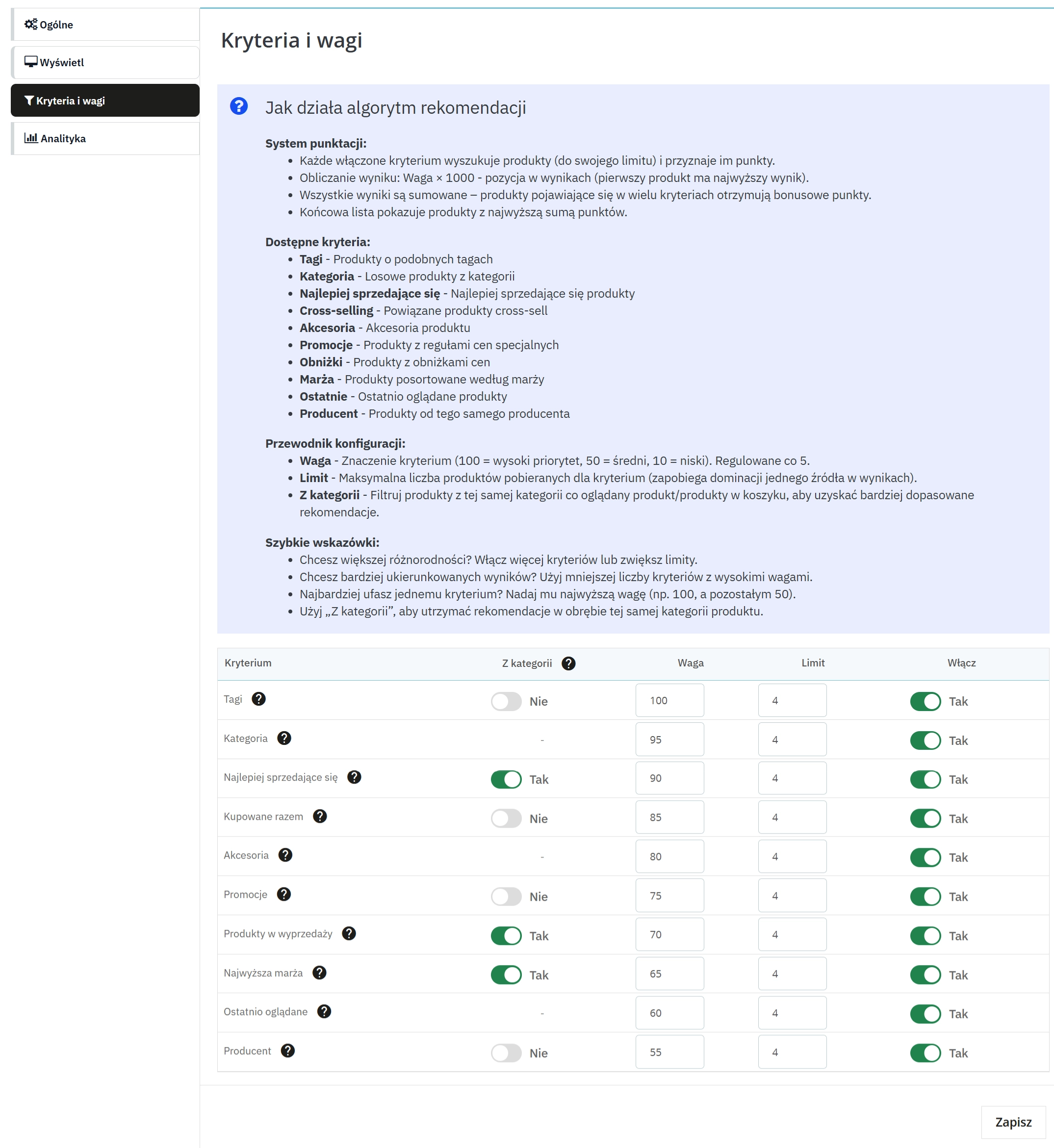 Product recommendation module for PrestaShop