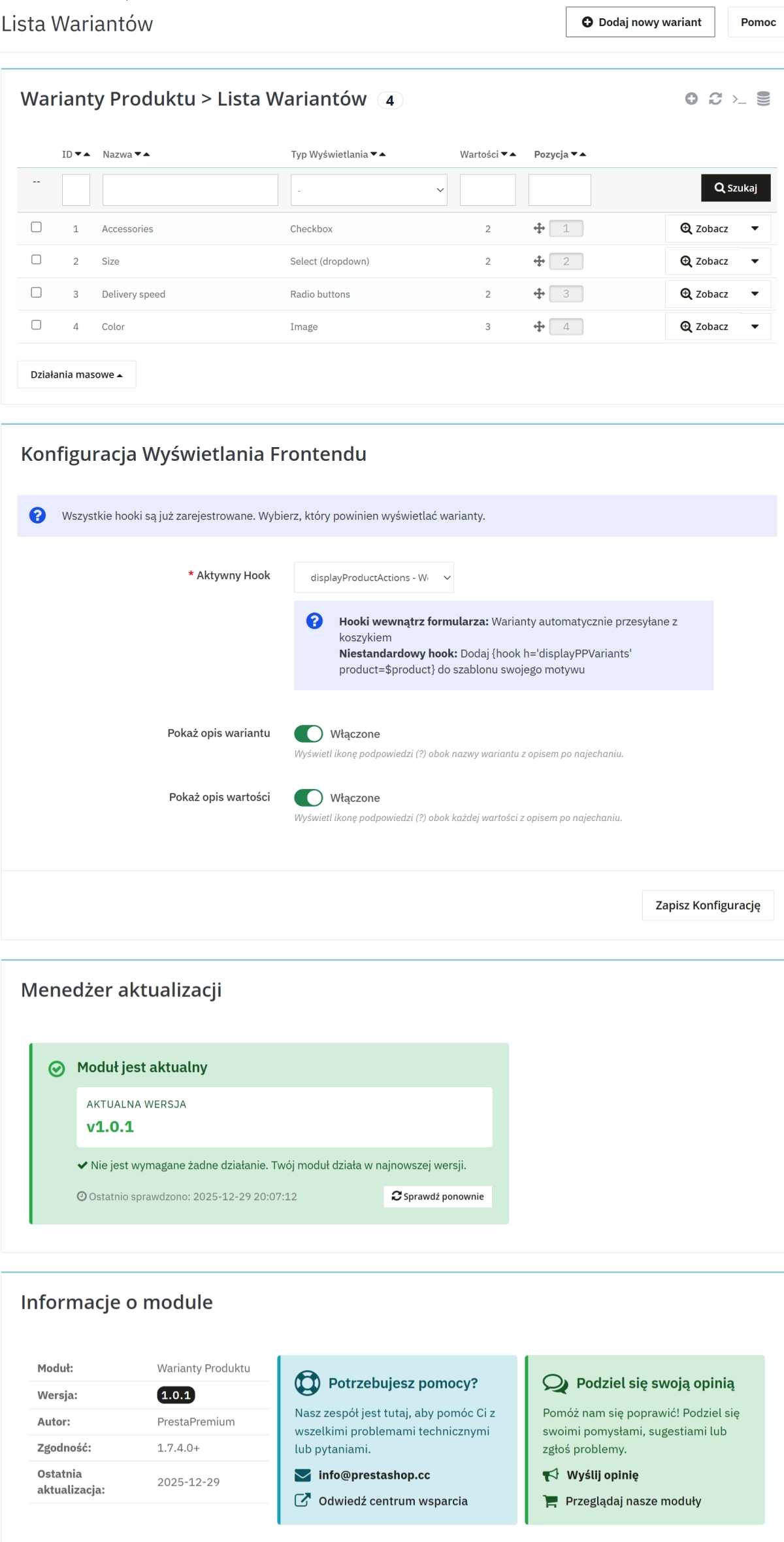 Pola Dodatkowe i Opcje Produktu PrestaShop – Bez Kombinacji | PrestaPremium