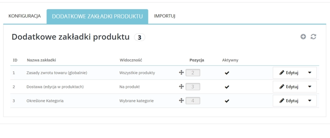 Moduł Dodatkowe Zakładki Produktu PrestaShop + Import CSV | Extra Tabs