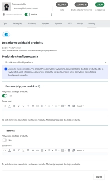 Moduł Dodatkowe Zakładki Produktu PrestaShop + Import CSV | Extra Tabs