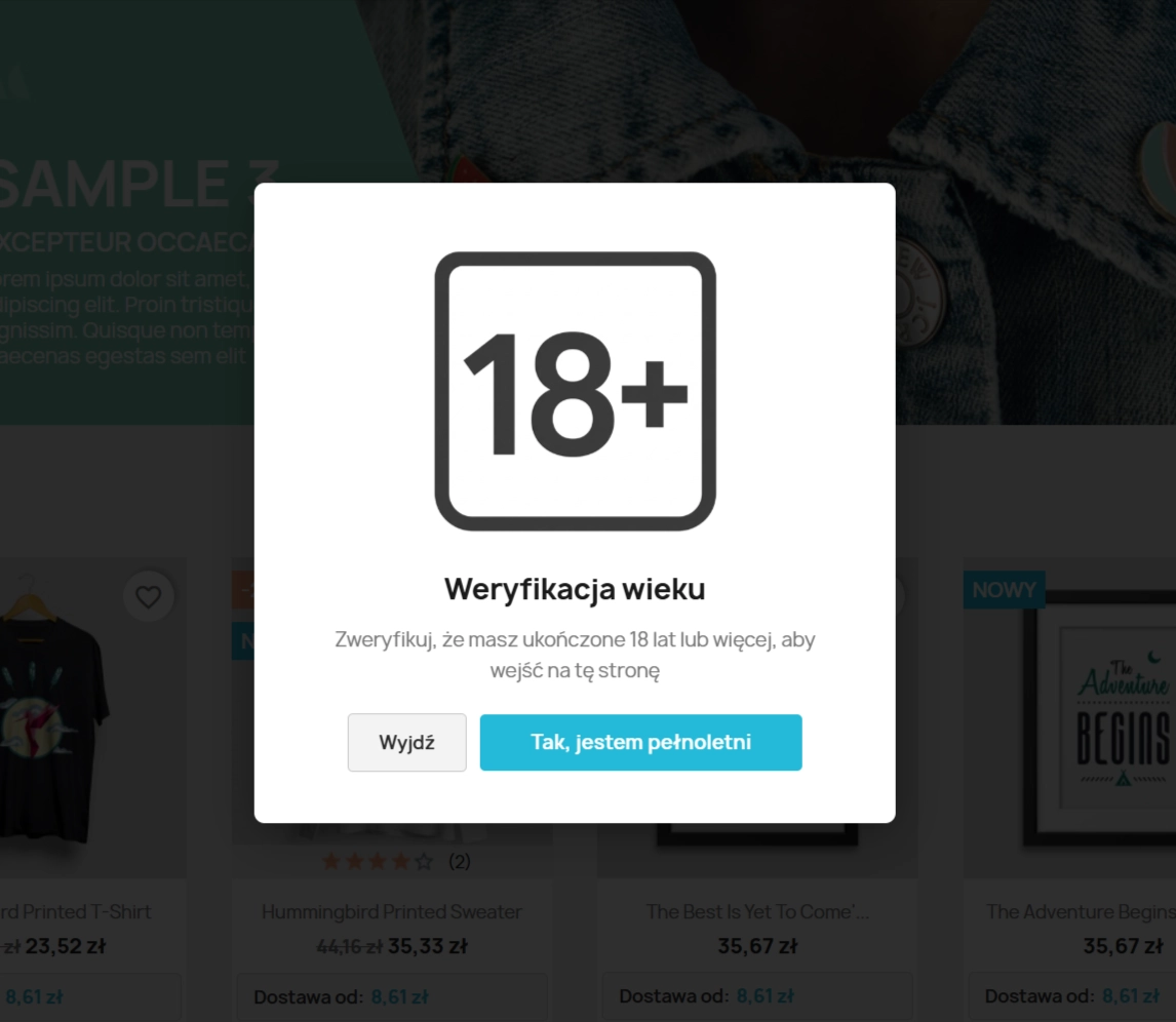PrestaShop Age Verification Module (Age Gate) - Standard Version