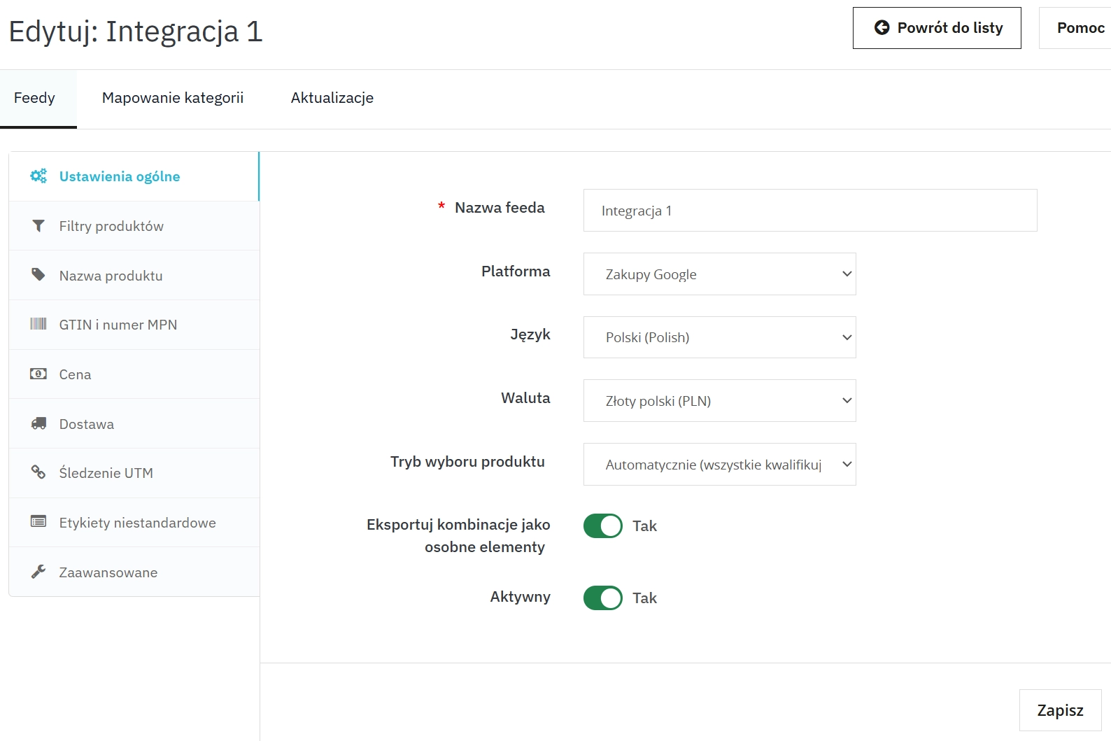 Product Feed – Google Shopping dla PrestaShop (Wersja Pro)