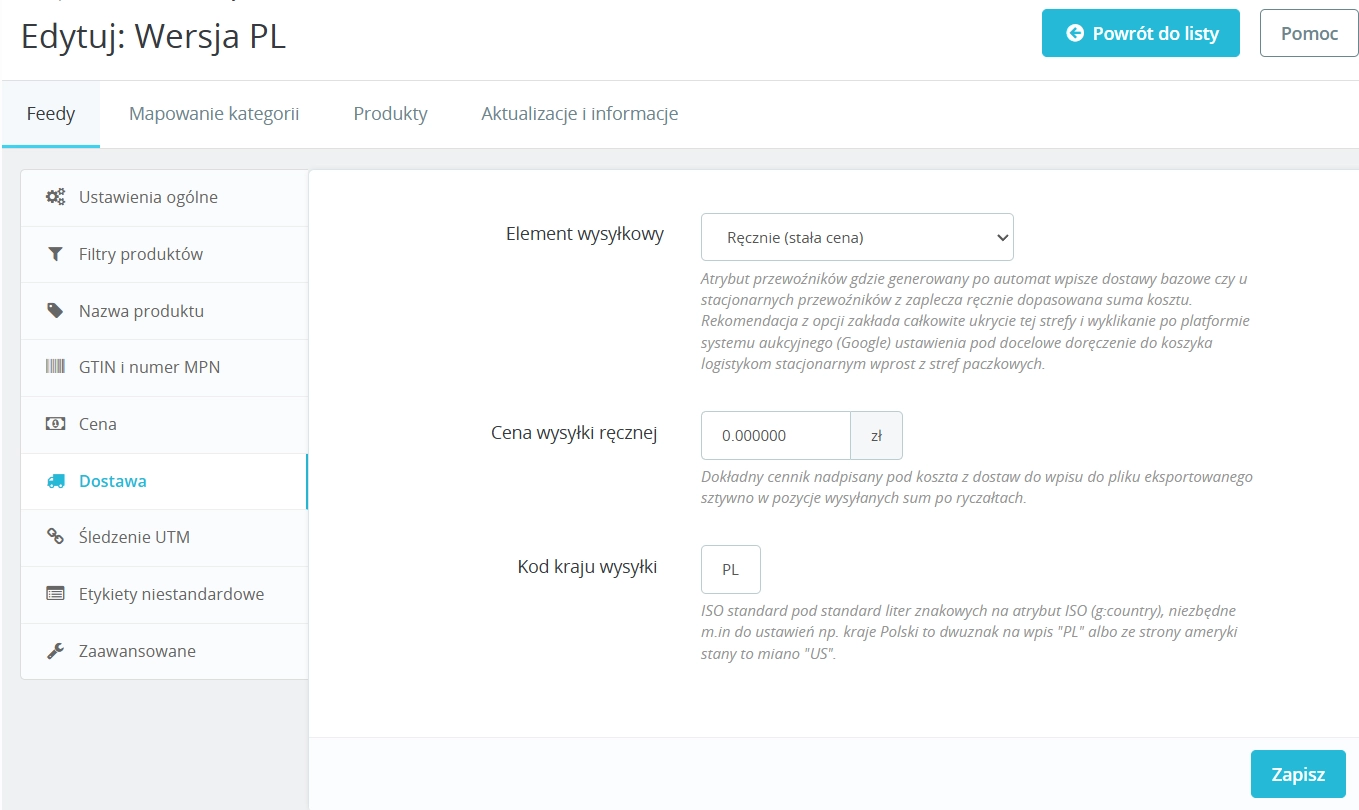 Product Feed – Google Shopping dla PrestaShop (Wersja Pro)