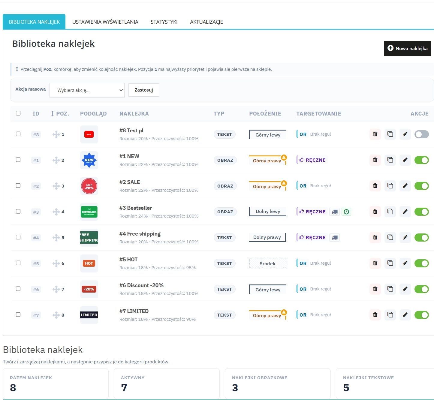 Product Stickers – Dynamiczne etykiety PrestaShop