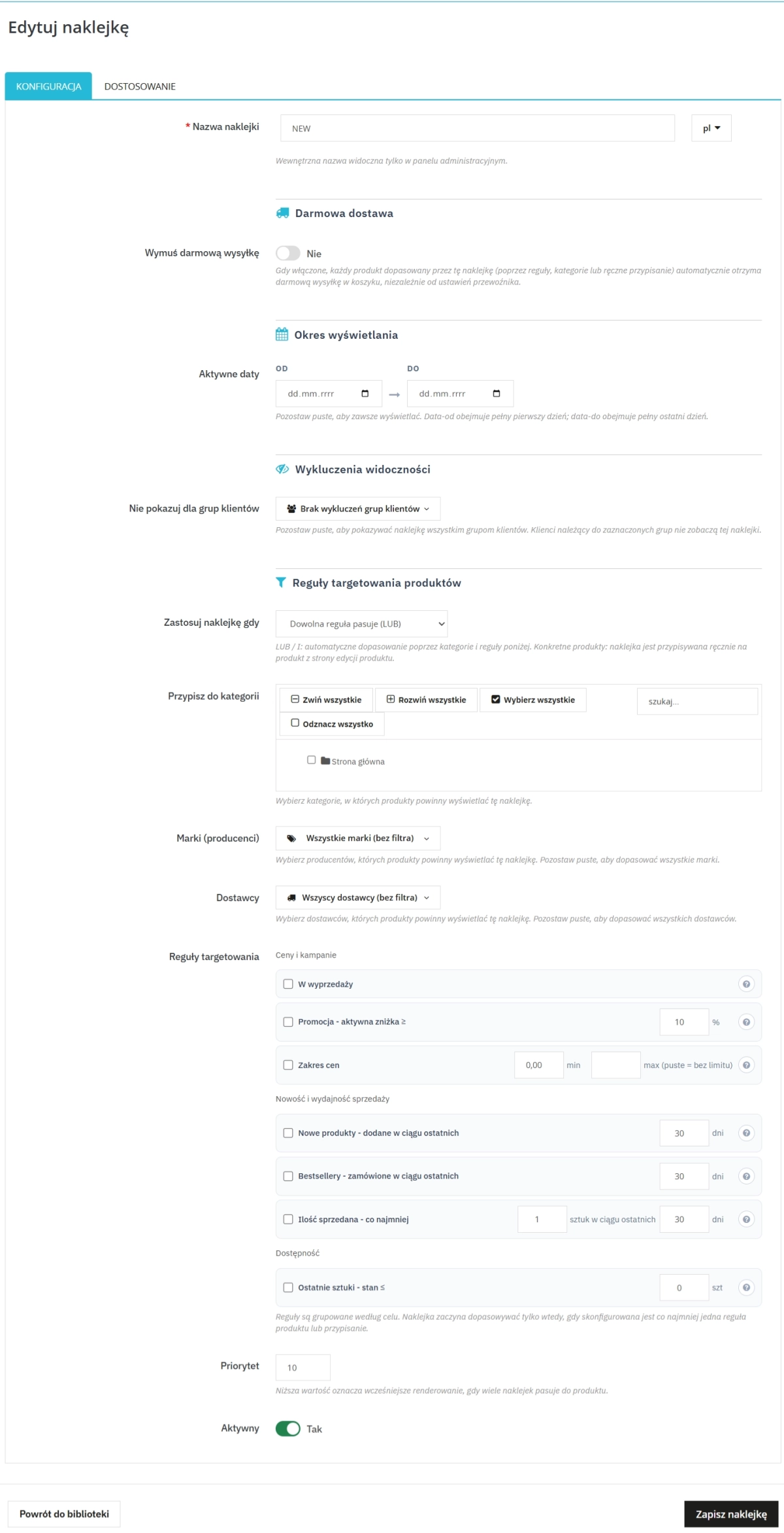 Product Stickers – Dynamic PrestaShop Labels