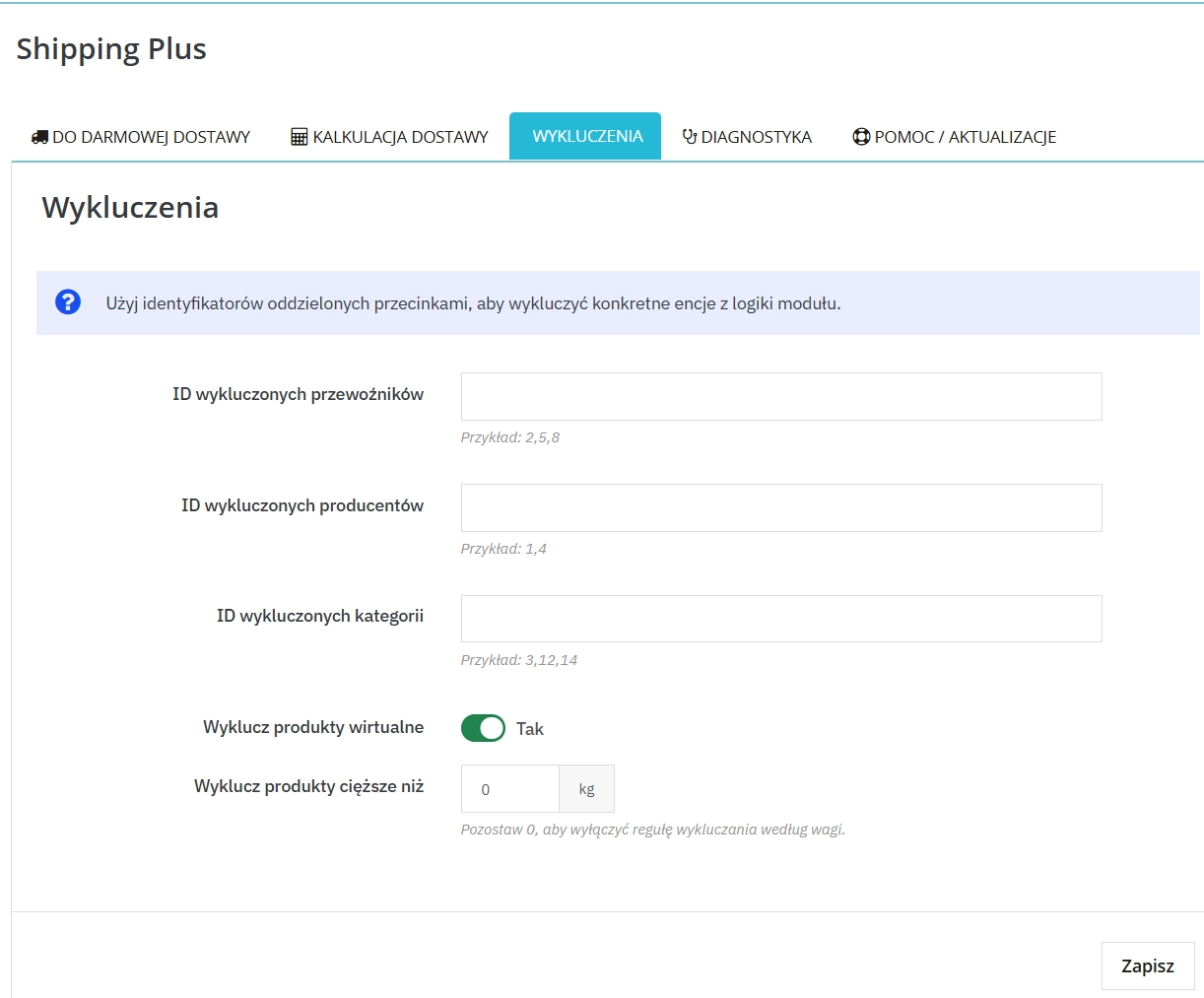 Pasek darmowej dostawy i szacowany koszt wysyłki dla PrestaShop