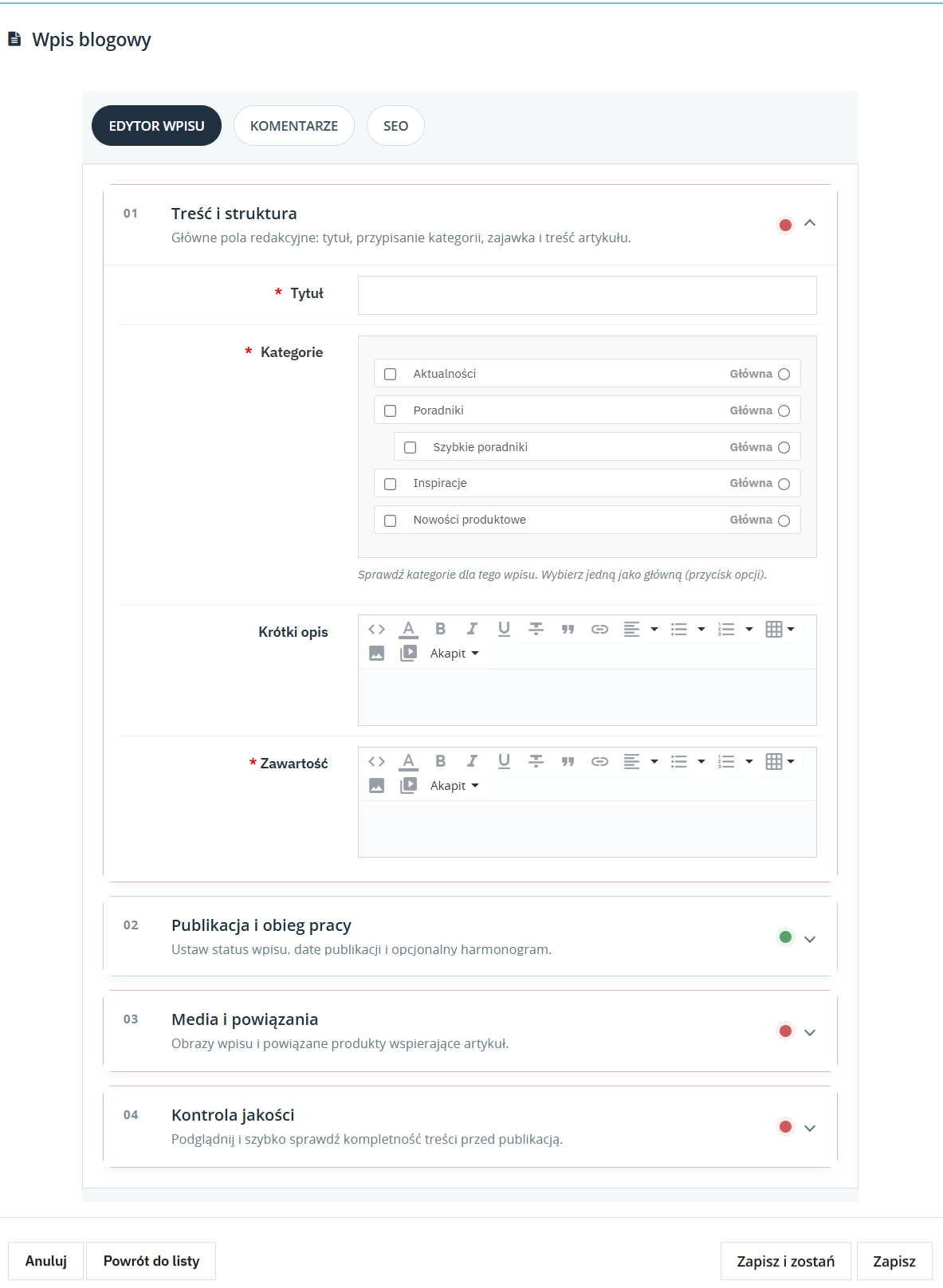 Moduł bloga PrestaShop z SEO, workflow i komentarzami