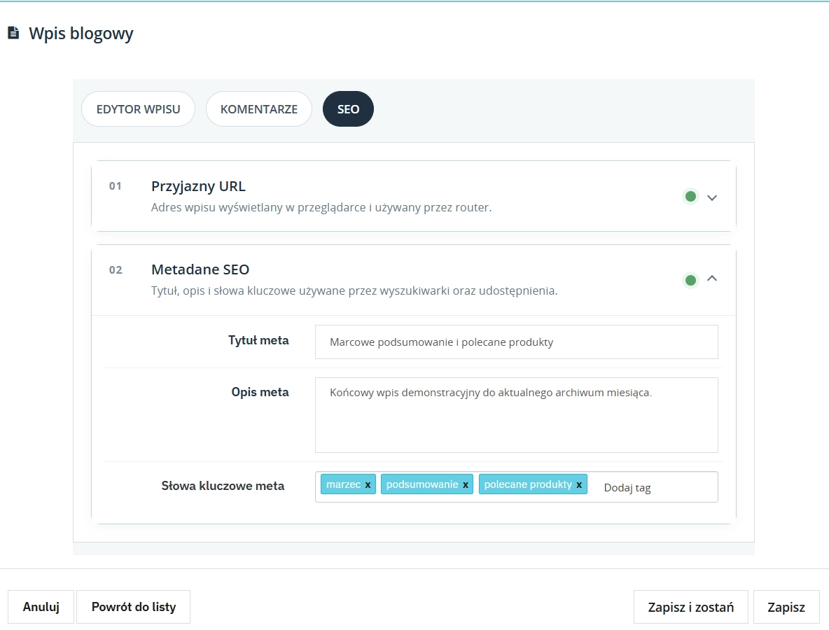 Moduł bloga PrestaShop z SEO, workflow i komentarzami