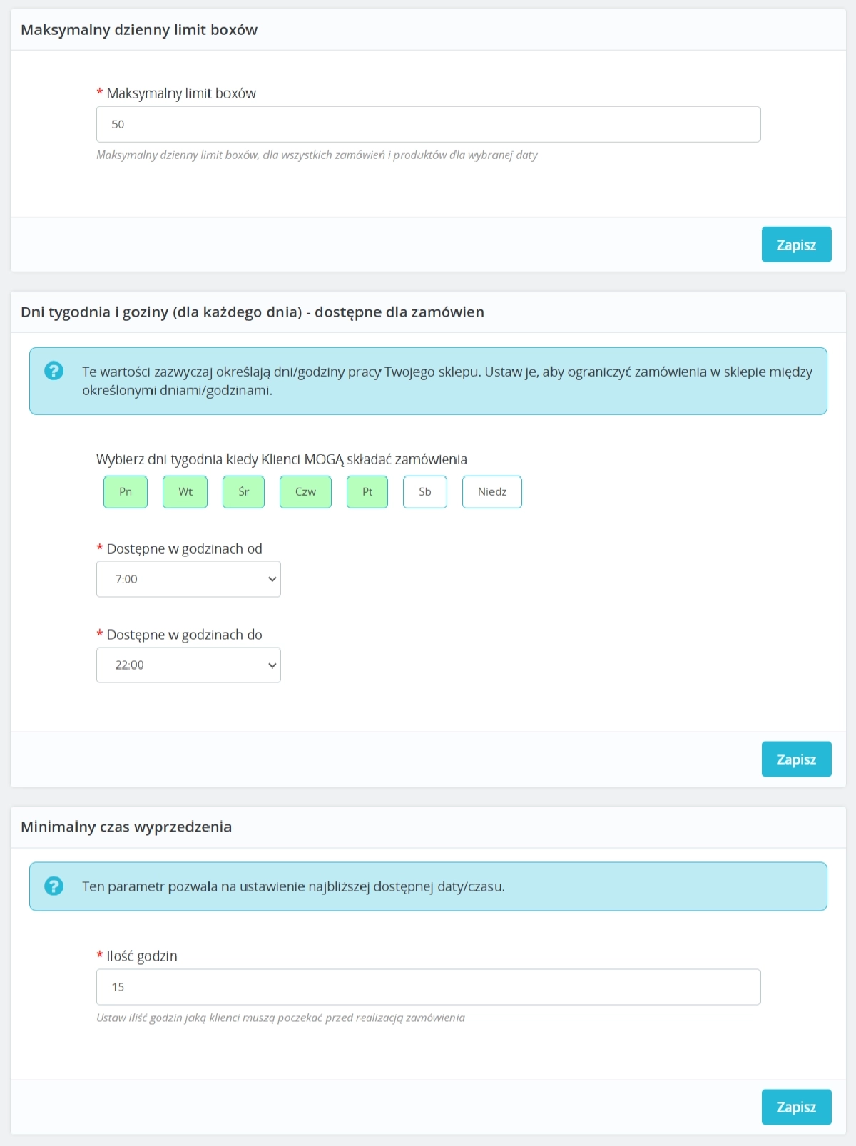 Selecting Delivery Date and Time for Orders