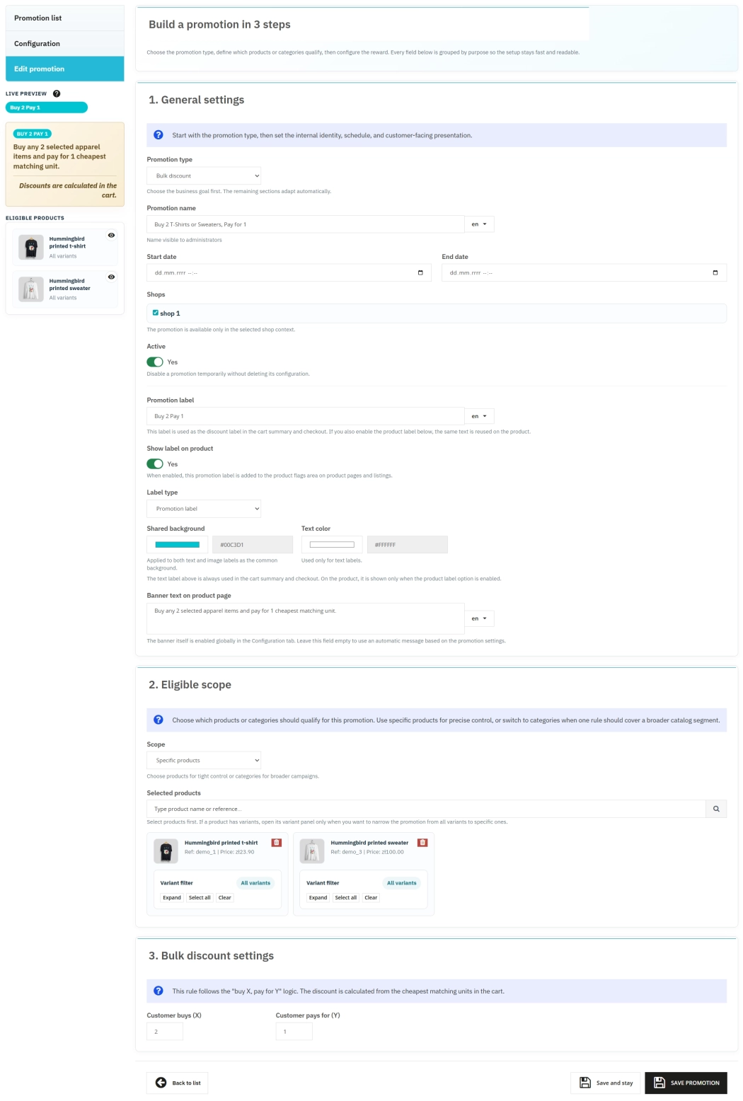 Moduł Promocji PrestaShop: Gratisy, Rabaty Ilościowe i Akcje Kup X, Odbierz Y, Rabaty na Kategorie