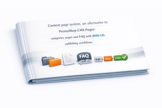 System stron PrestaShop – kategorie, FAQ i JSON-LD