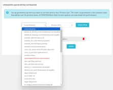 Advanced sorting in the product list