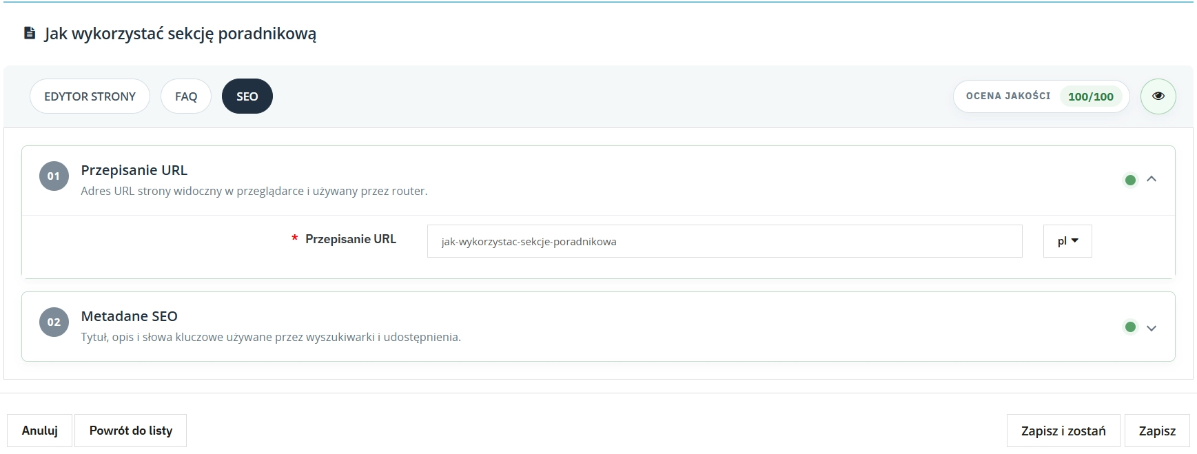 System stron PrestaShop – kategorie, FAQ i JSON-LD