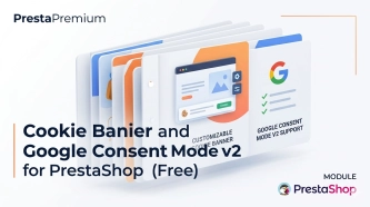 Baner cookies i Consent Mode v2 PrestaShop (free)