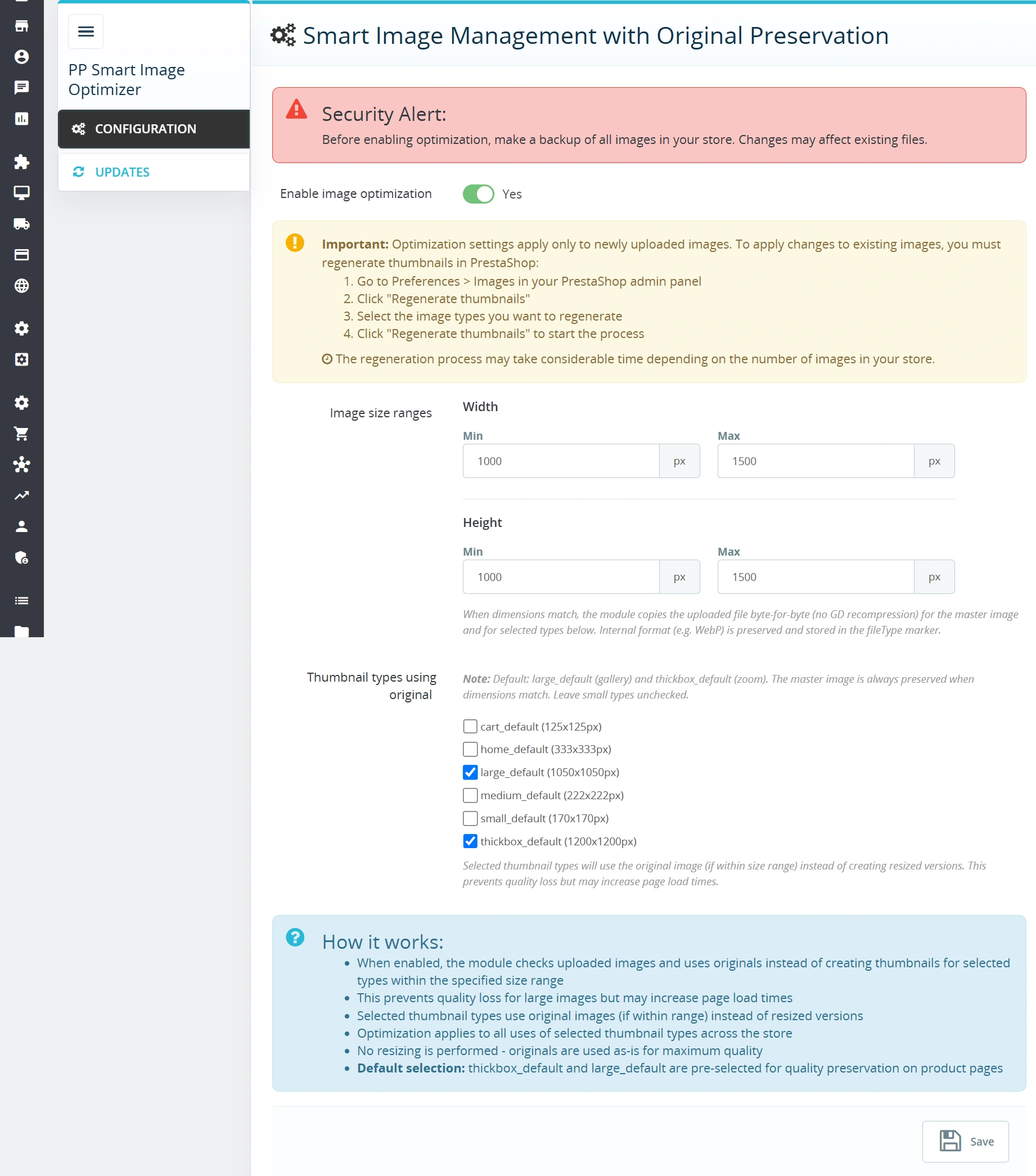 Smart Image Optimiser — Lossless Image Quality PrestaShop