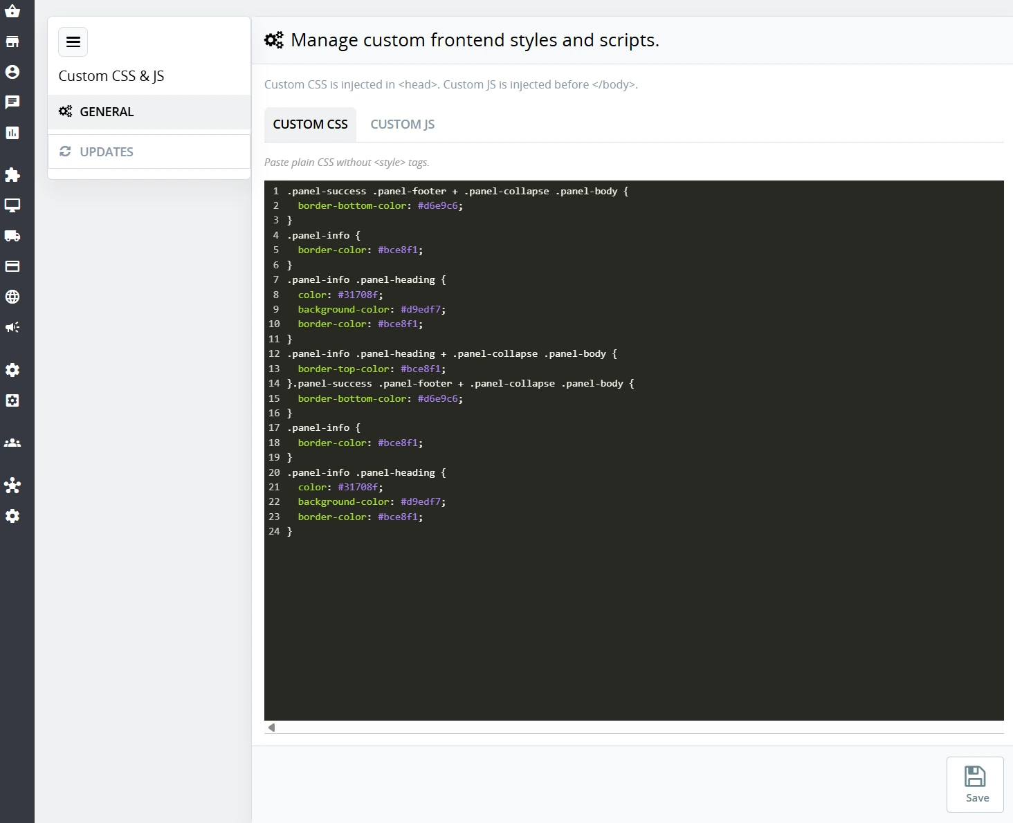Custom CSS & JS – Free PrestaShop Code Editor