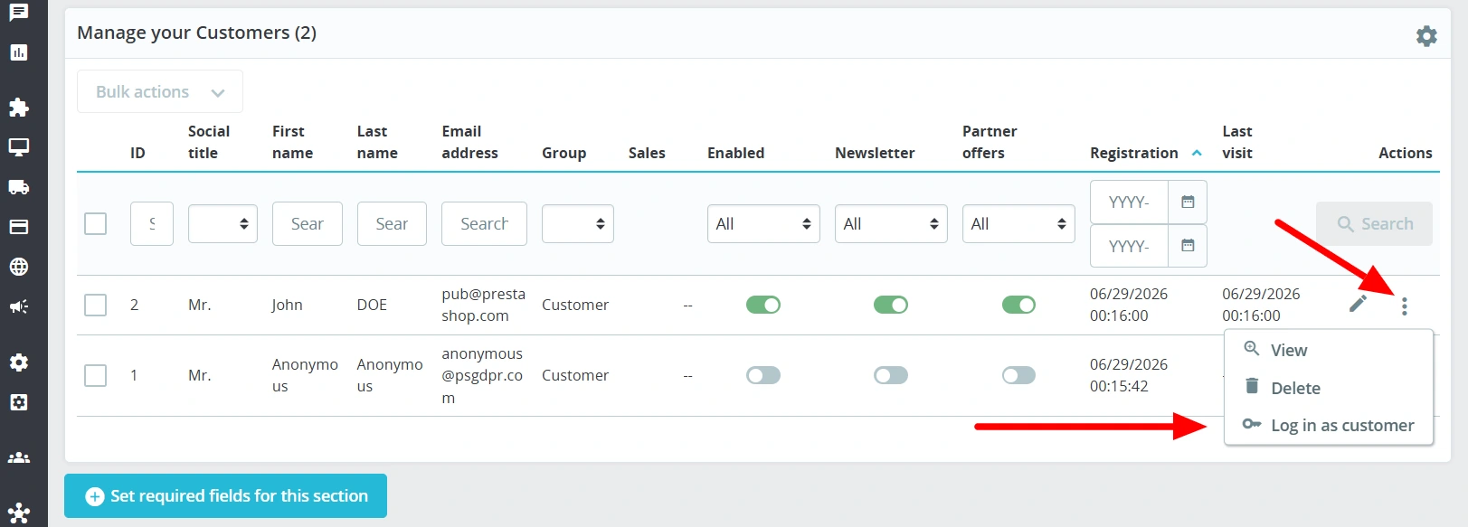 PrestaShop Zaloguj jako Klient - Szybki support i logowanie BO