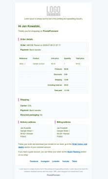 PrestaShop Email Templates + Configuration