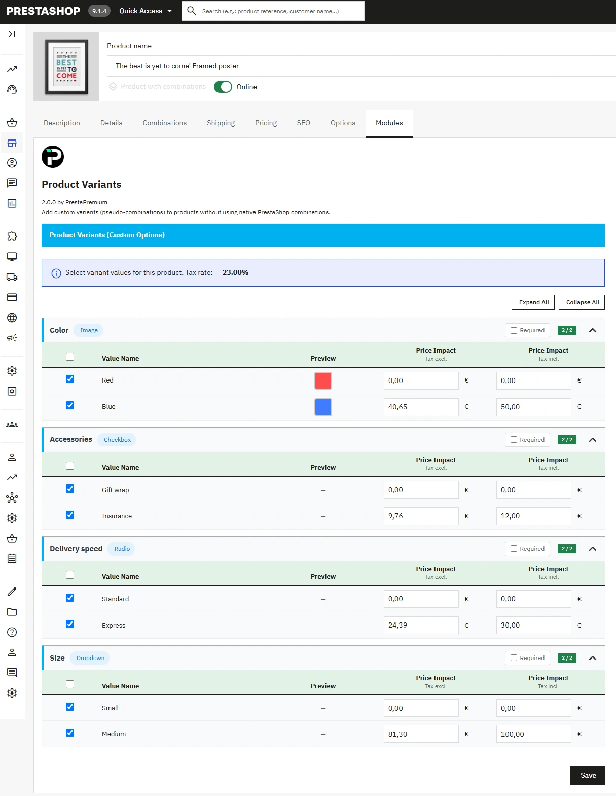 Additional Product Fields & Options for PrestaShop – No Combinations | PrestaPremium