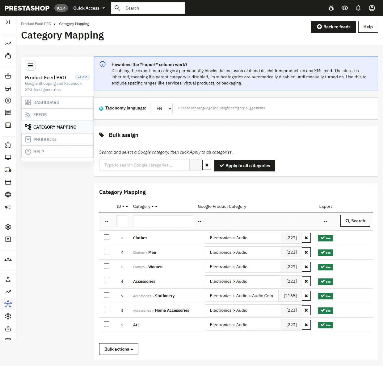 Product Feed – Google Shopping dla PrestaShop (Wersja Pro)
