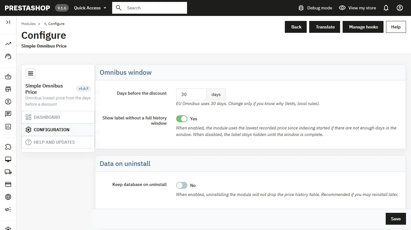 Darmowy Moduł Omnibus PrestaShop – Simple Omnibus Price