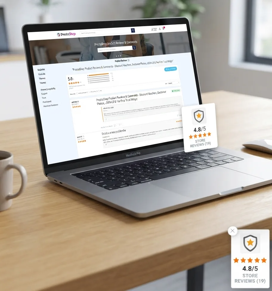 PrestaShop Product Reviews & Comments – Discount Vouchers, Customer Photos, JSON-LD & Fee-Free Trust Widget